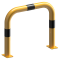 Anti-nudge hoop | steel tube  76 mm | yellow / black | total width: 750 mm | height above ground: 650 mm | to be fixed by plugs
